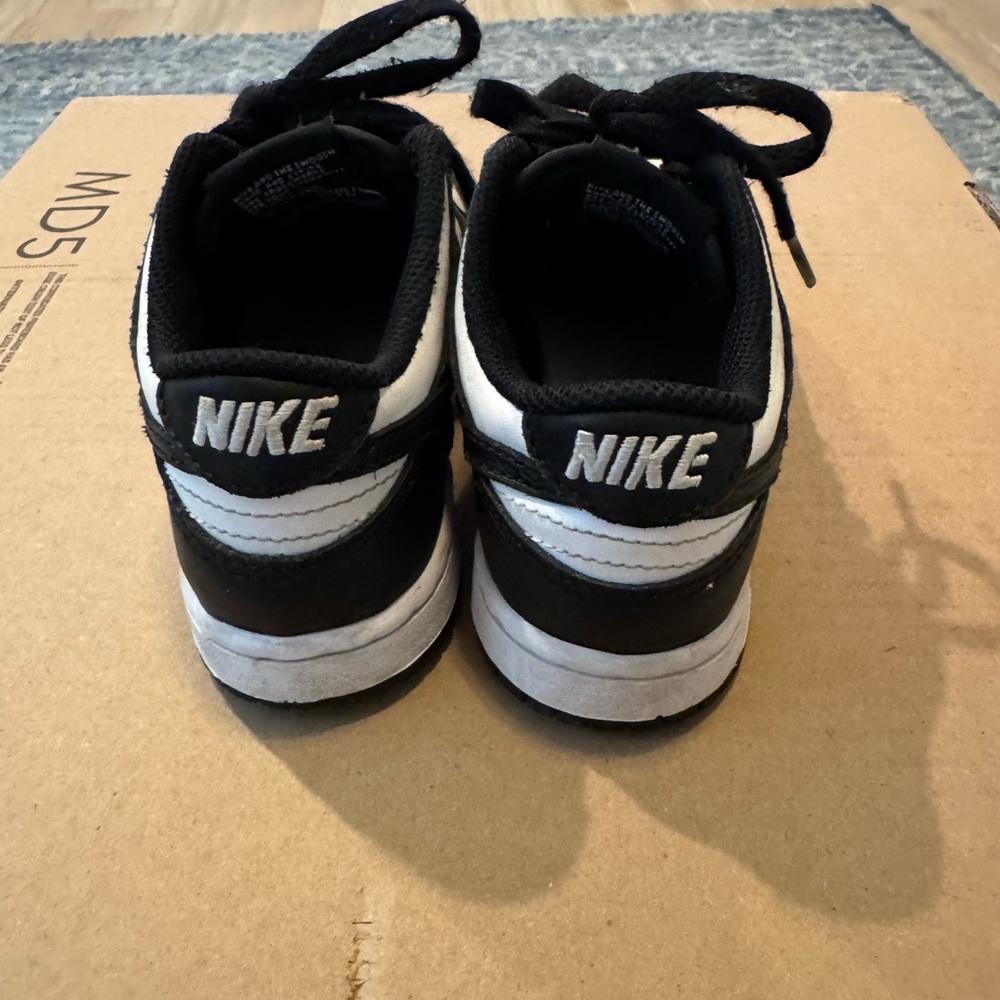 Nike Black and White Dunk Low Sneakers - Picture 4 of 7